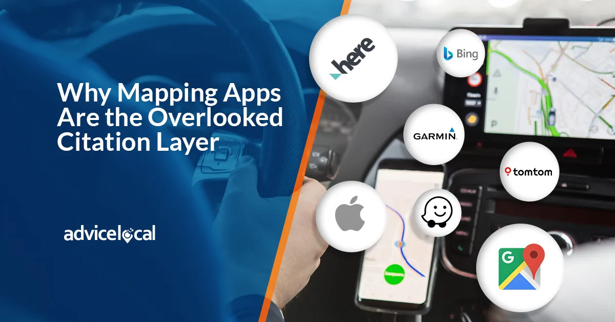 Local business citations include mapping apps and GPS.